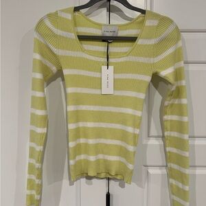 NWT Lime striped long sleeve